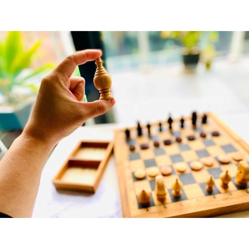 Mothers day gift Wooden Makruk traditional Thai Chess Set
