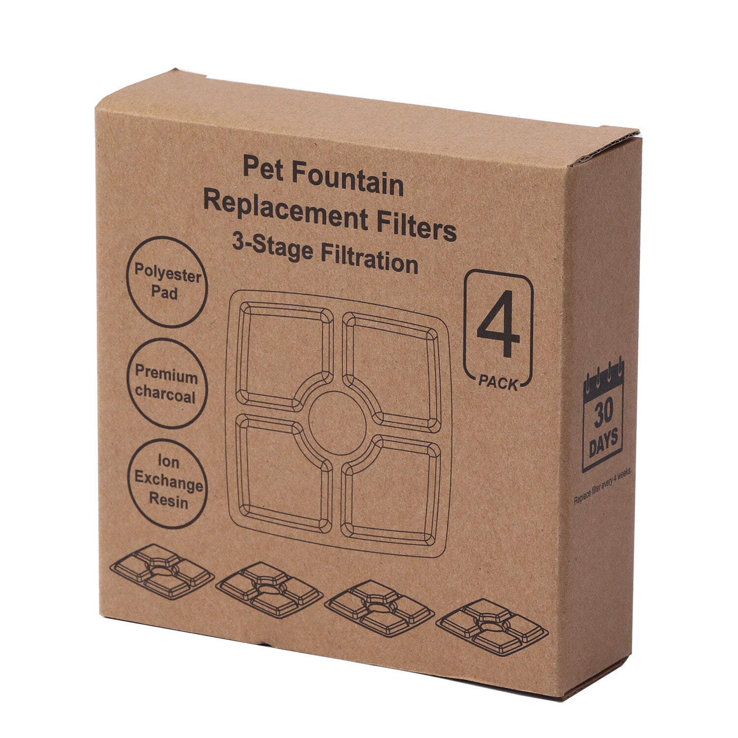 YES4PETS 8 x Pet Dog Cat Fountain Filter Replacement Activated Carbon Ion Filtration System Dispenser Compatible