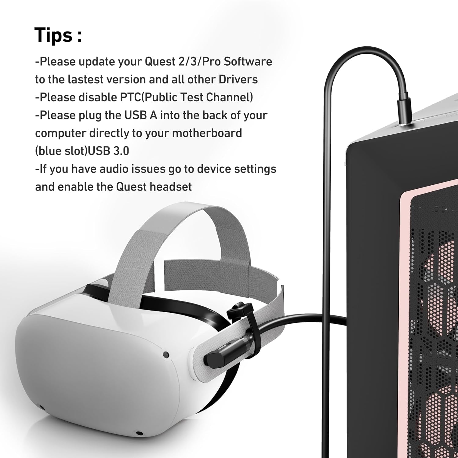 BENFEI 375BK-5M Link Cable 16 FT USB 3.0 to USB C Cable for VR Headset 5M