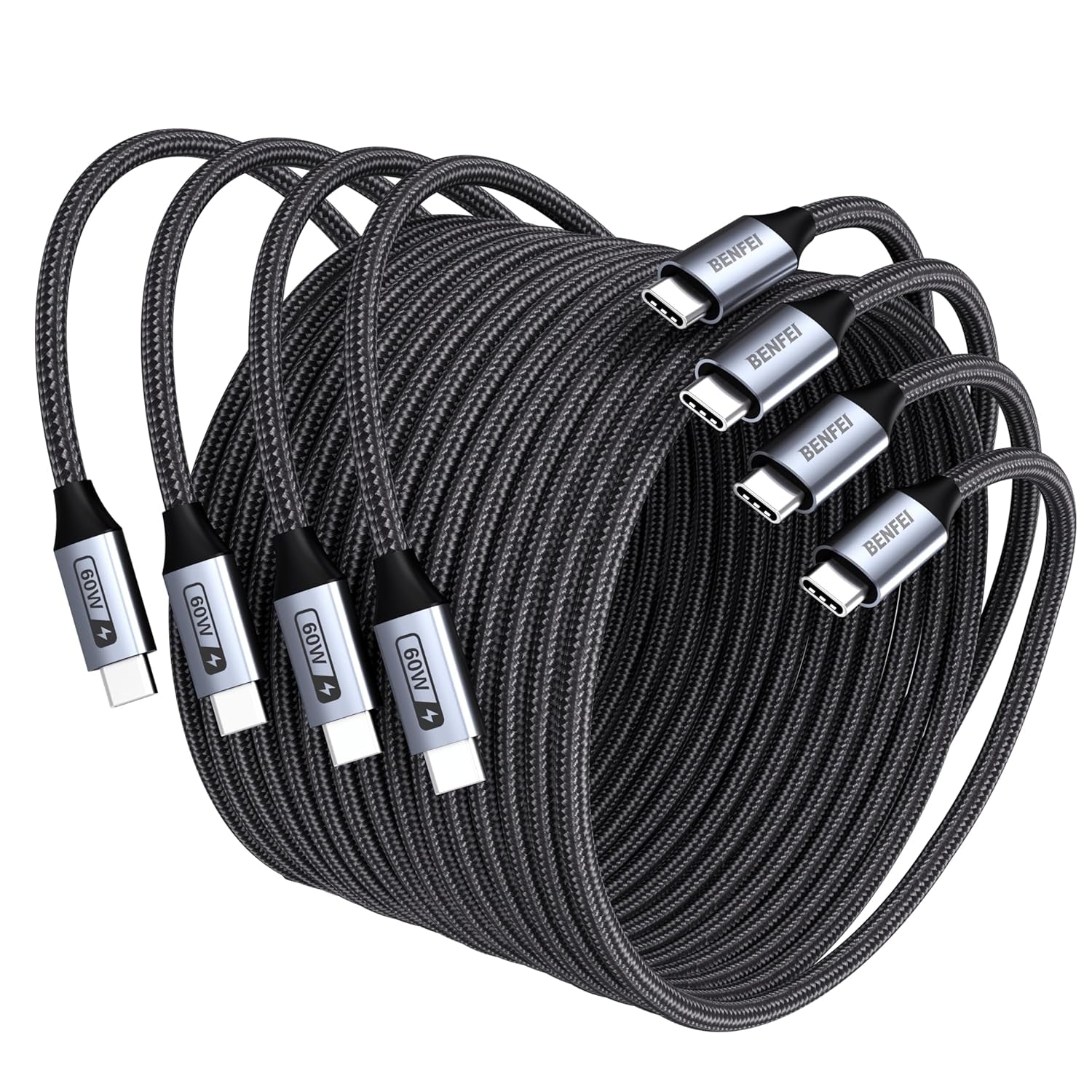 BENFEI 000383GY USB-C to USB-C Cable (4K@120Hz), 100W PD Fast Charging, 10Gbps Data Transfer for I-phone 15/16/17 and Samsung / Google phone 1M