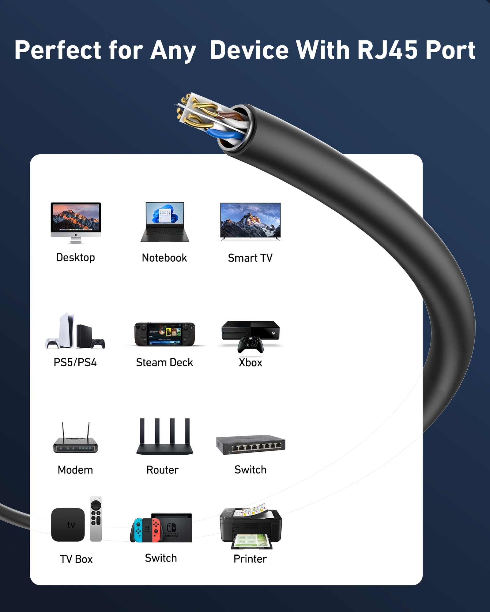 BENFEI 000701BK-305M CAT6 UTP 1000Mbps Waterproof Ethernet Cable 1000FT for Outdoor 305M (Unshielded)