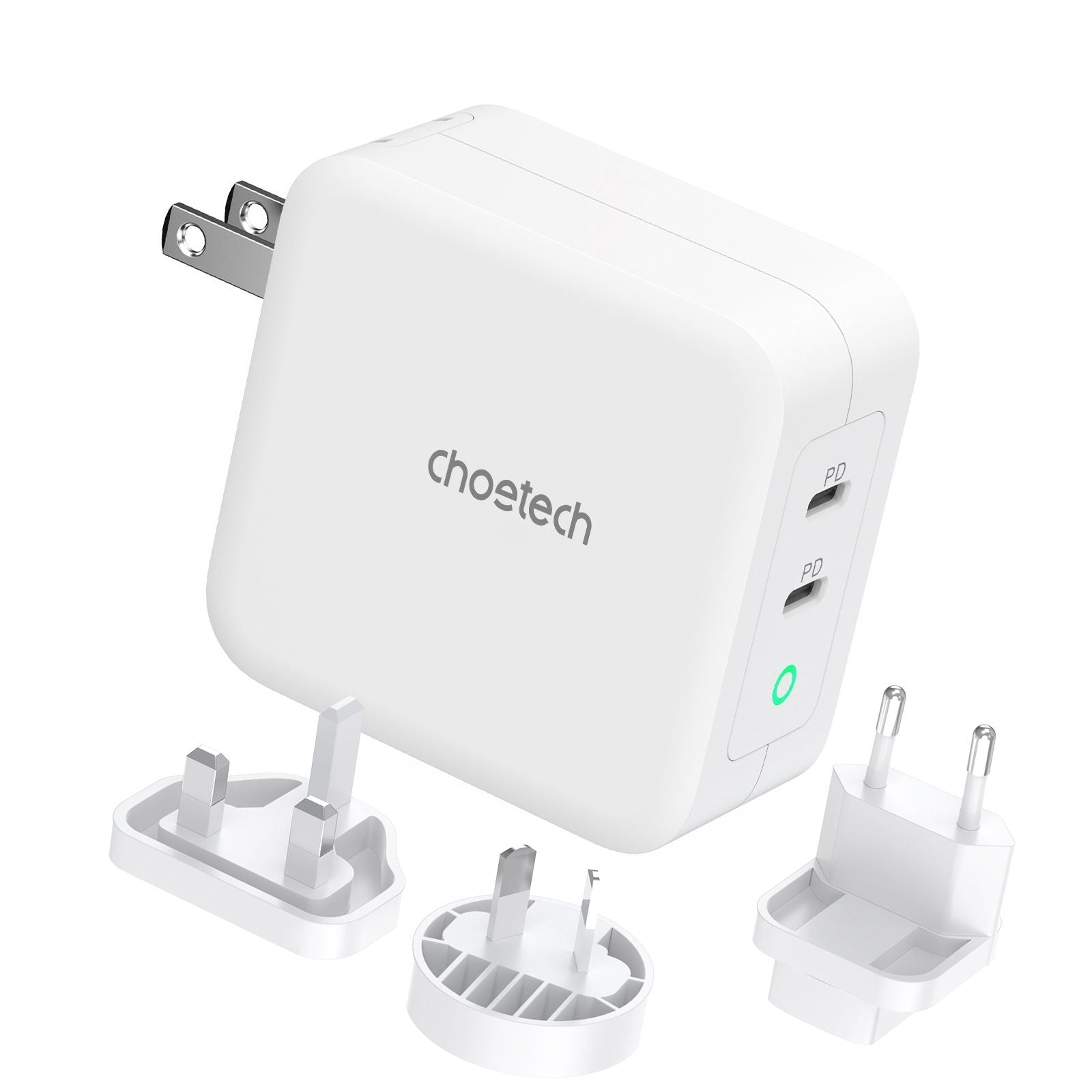CHOETECH PD6008 GAN Dual Type-C 100w Travel Charger (US/EU/UK/AU)
