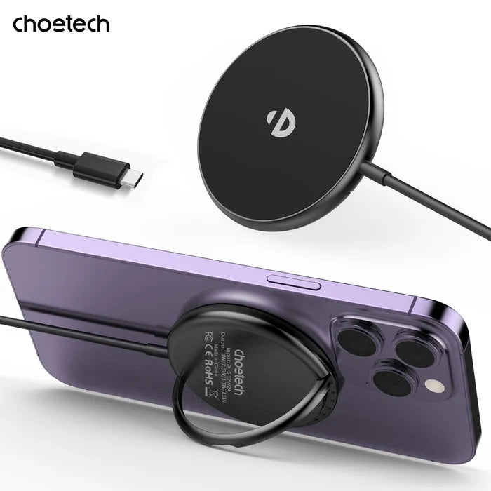 CHOETECH T697-F 15W/7.5W/5W magnetic charger for iPhone, Air Pods and more 1.5M Black
