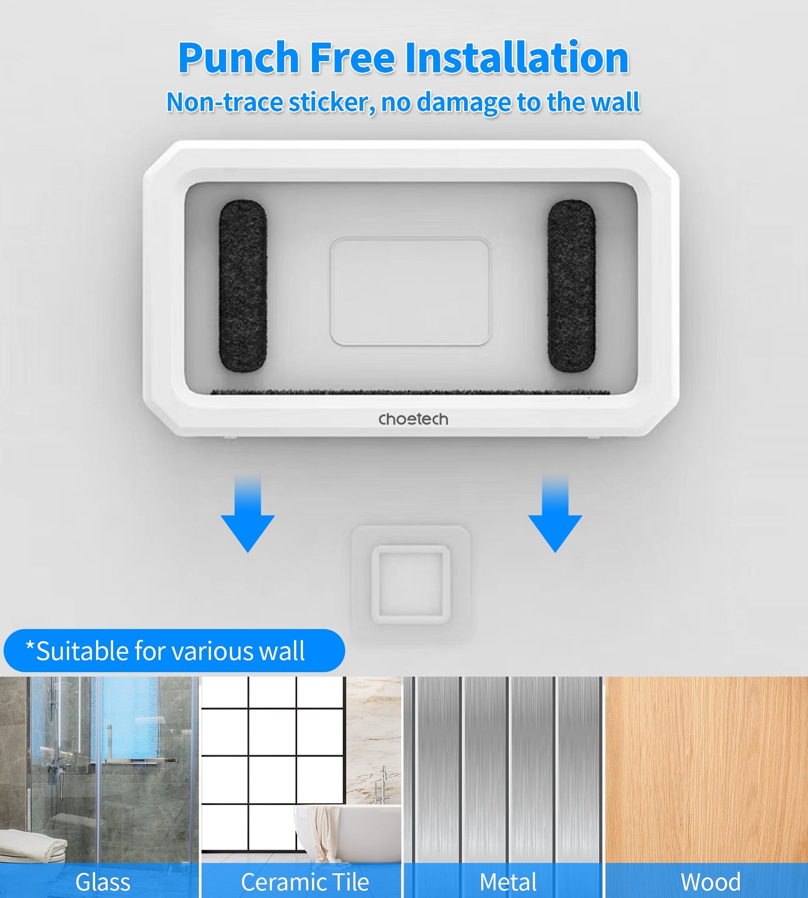 CHOETECH WPC008 Bathroom Waterproof Phone holder (up to 6.7-inch) White