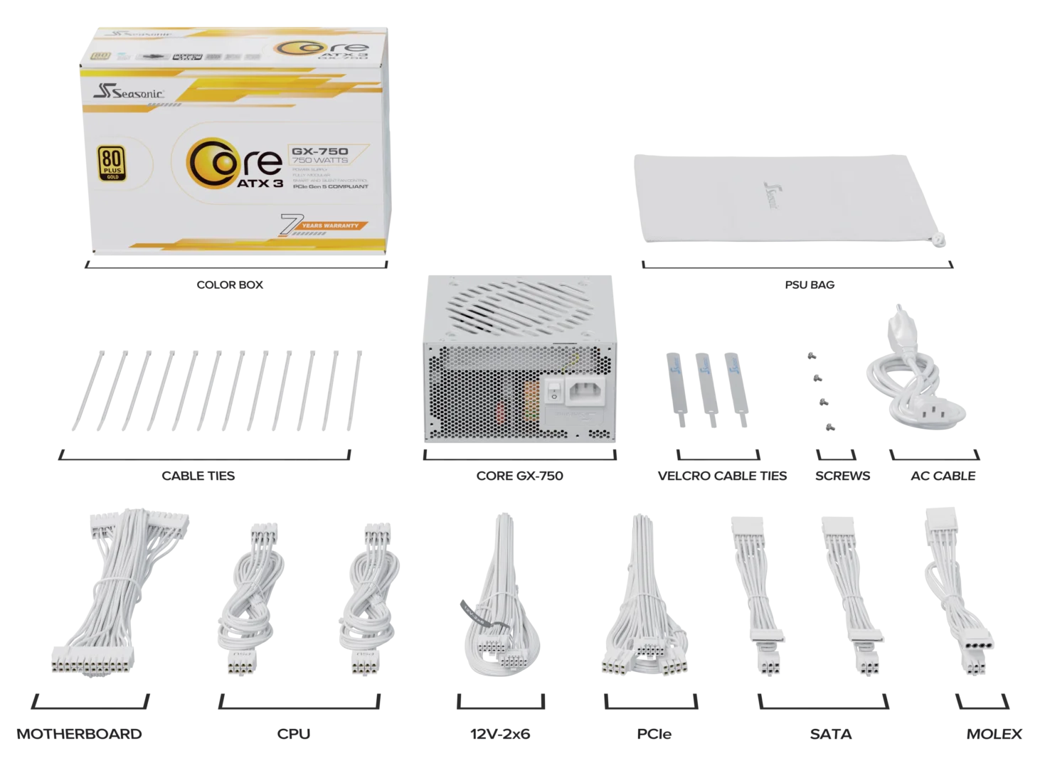 Seasonic CORE GX-750 White ATX 3.1 750W (SRP-CGX751-A5A32SF-WHITE)