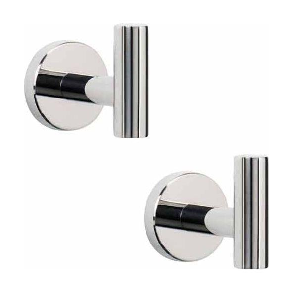 2 Pcs Wall Mount Bathroom Towel Hooks Holder Cloth Hanger Hook Kitchen Door Hanger Poliched Chrome
