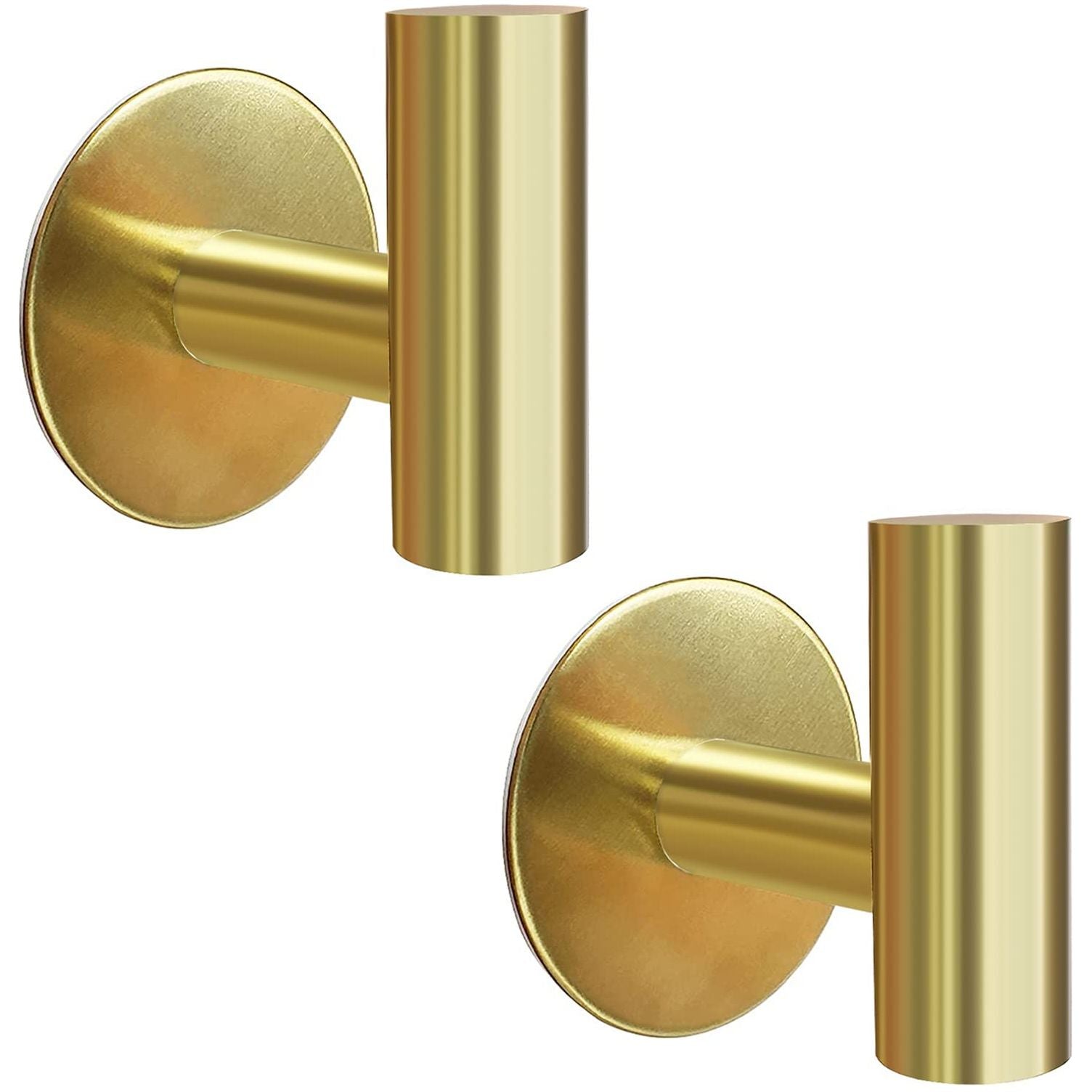 2 Pcs Wall Mount Self Adhesive Bathroom Towel Hooks Holder Cloth Hanger Hook Door Hanger Gold