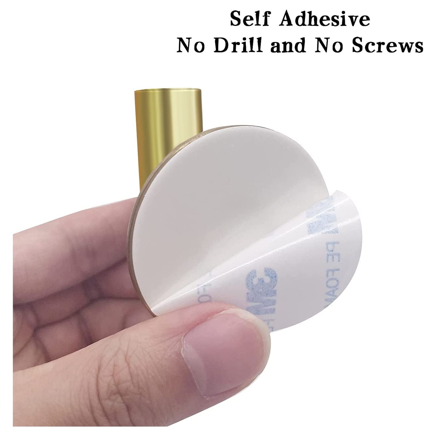 2 Pcs Wall Mount Self Adhesive Bathroom Towel Hooks Holder Cloth Hanger Hook Door Hanger Gold