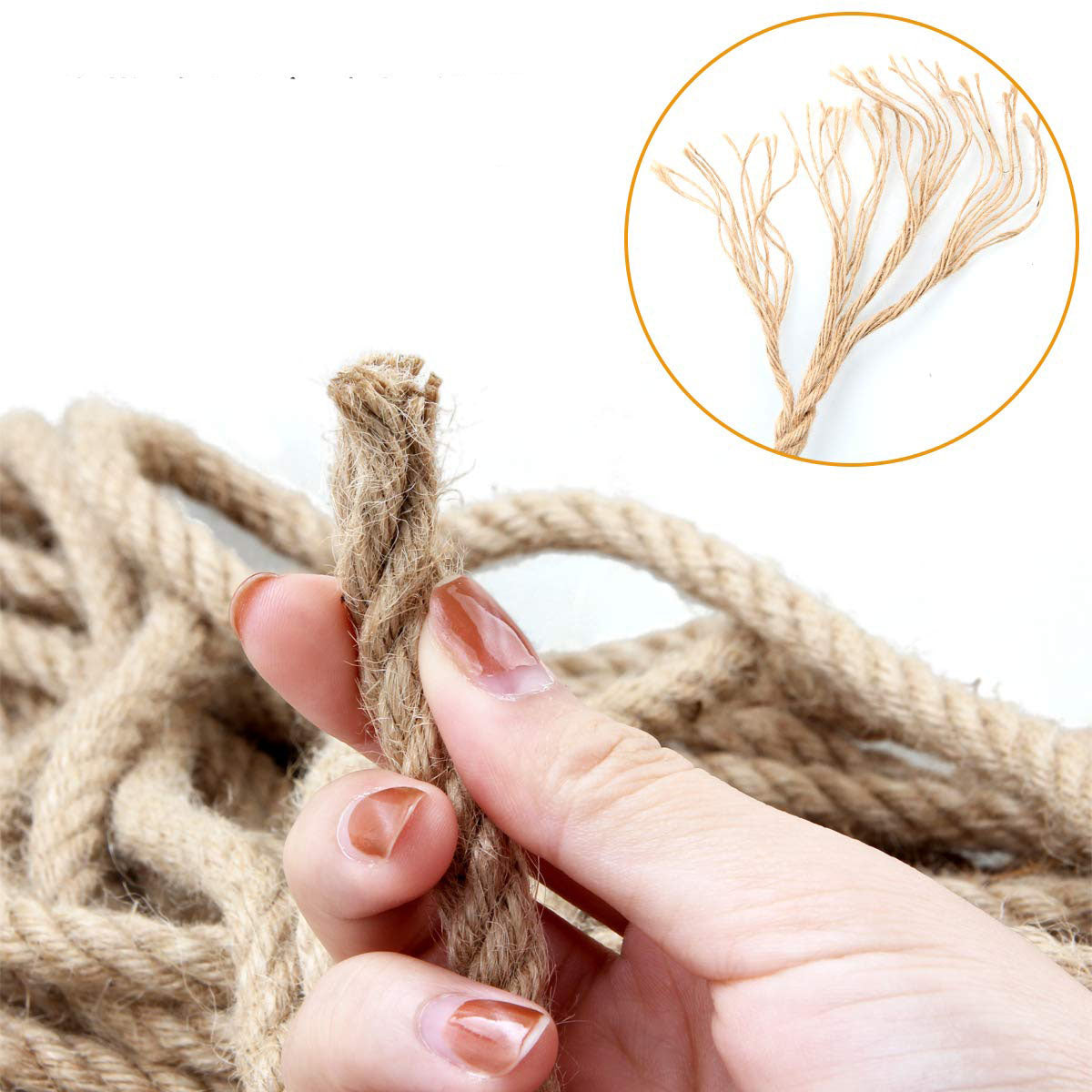 50m Sisal 10mm Rope Natural Twine Cord Thick Jute Hemp Manila Crafting Home Decor