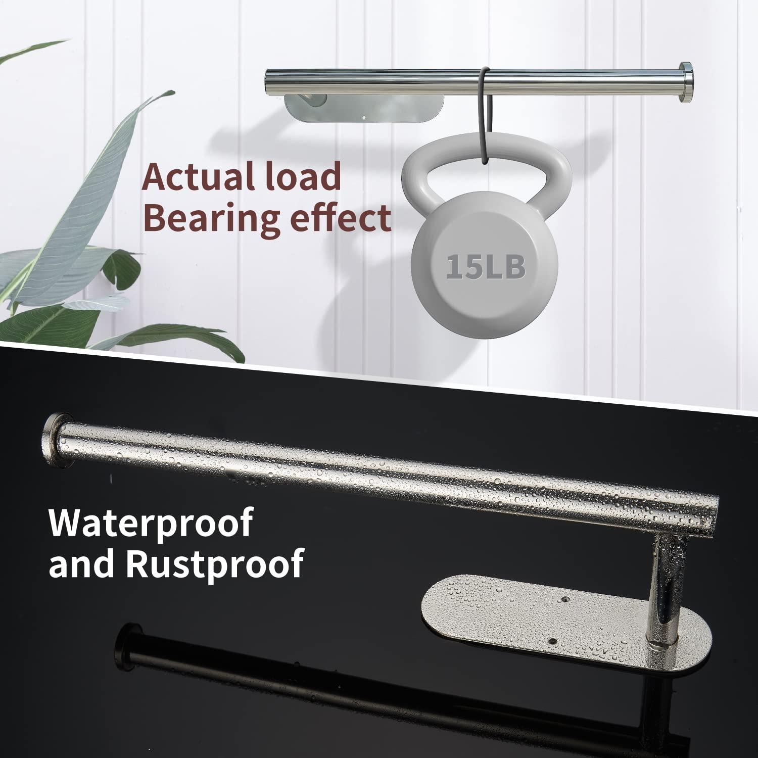 Kitchen Paper Holder Under Cabinet Wall Mount Adhesive Paper Towel Holder Silver