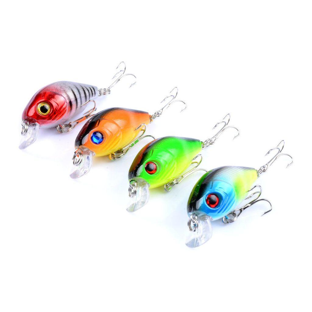4x 5.5cm Popper Crank Bait Fishing Lure Lures Surface Tackle Saltwater