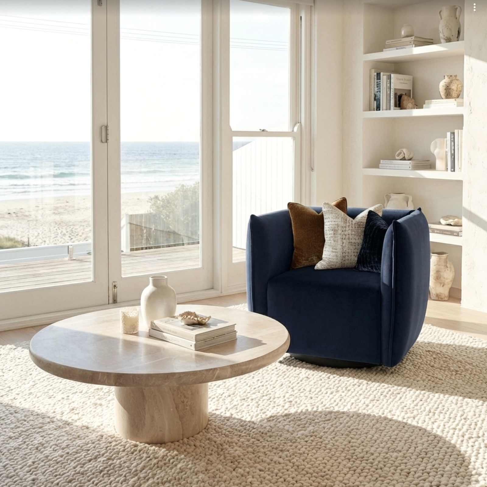 Interior Ave - Havana Velvet Accent Chair - Indigo