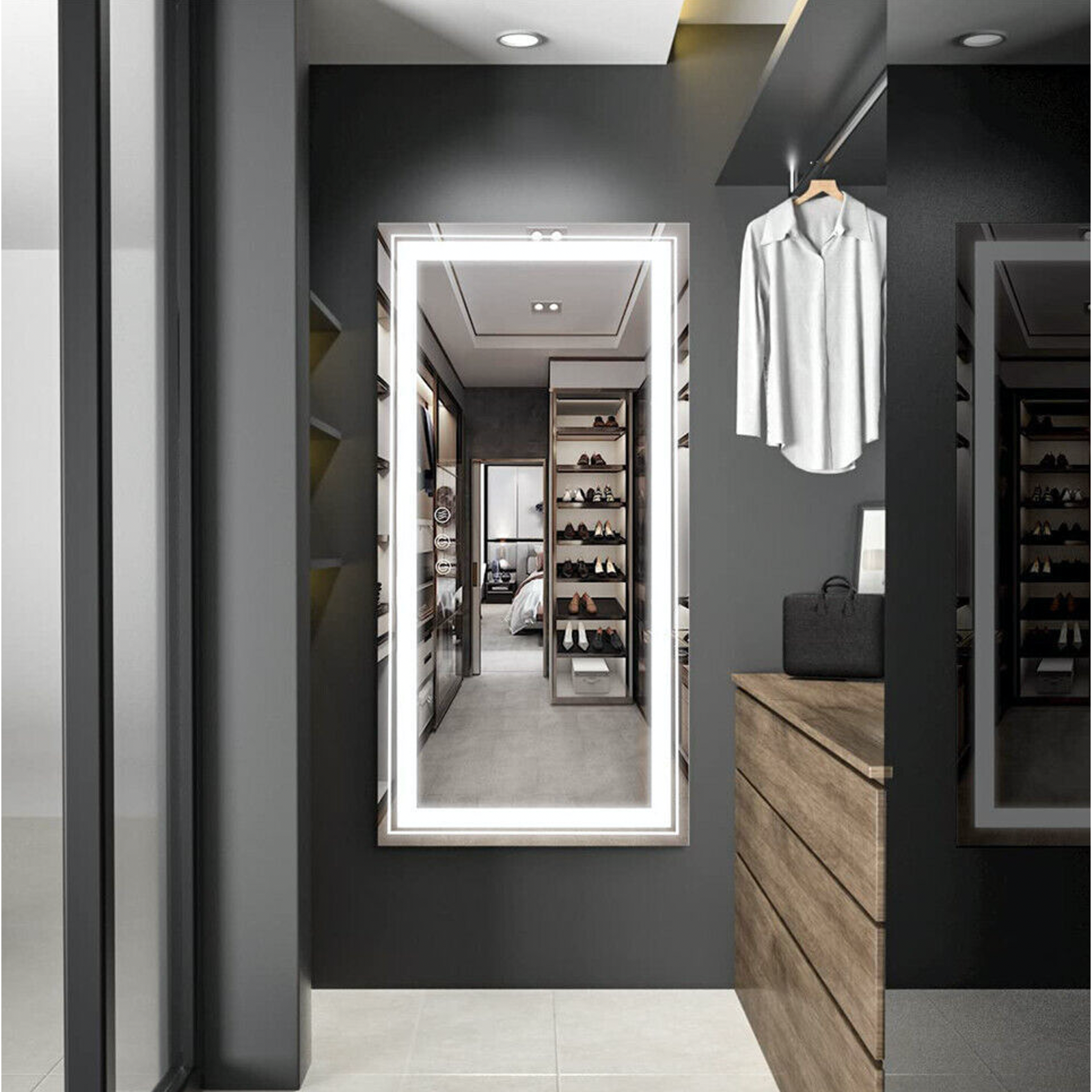 Interior Ave - LED Rectangle Frameless Salon / Bathroom Wall Mirror - 120 x 60cm