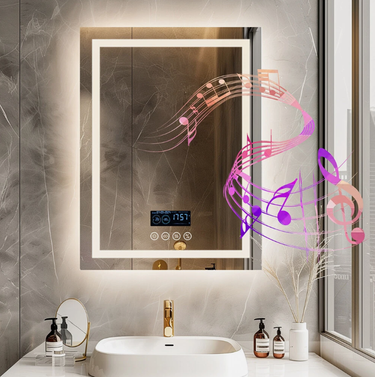 Interior Ave - 60 x 80cm Rectangle Frameless LED Bathroom Mirror – Bluetooth