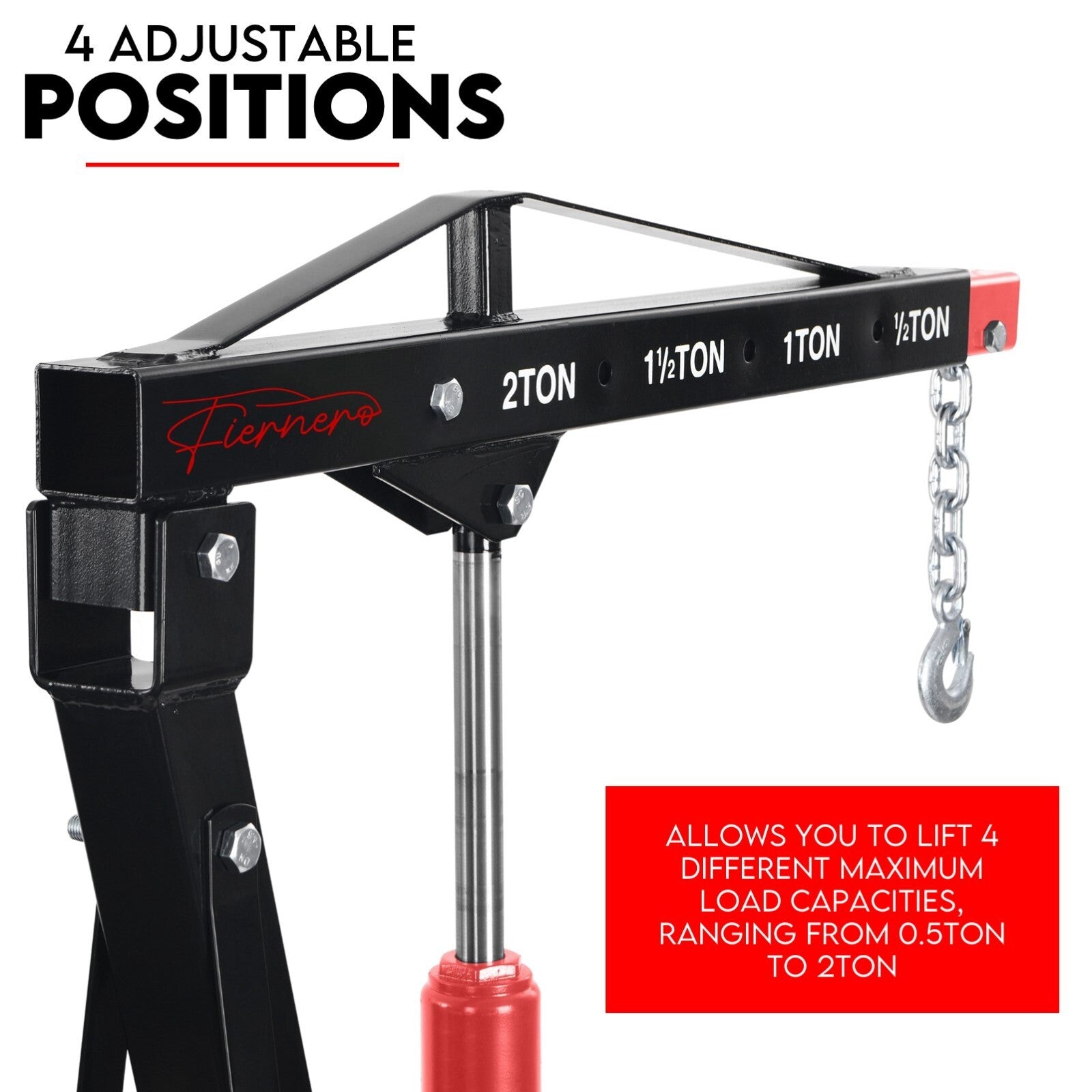 2 Ton Hydraulic Engine Crane Folding Hoist Stand Mobile Lifter Workshop Lift
