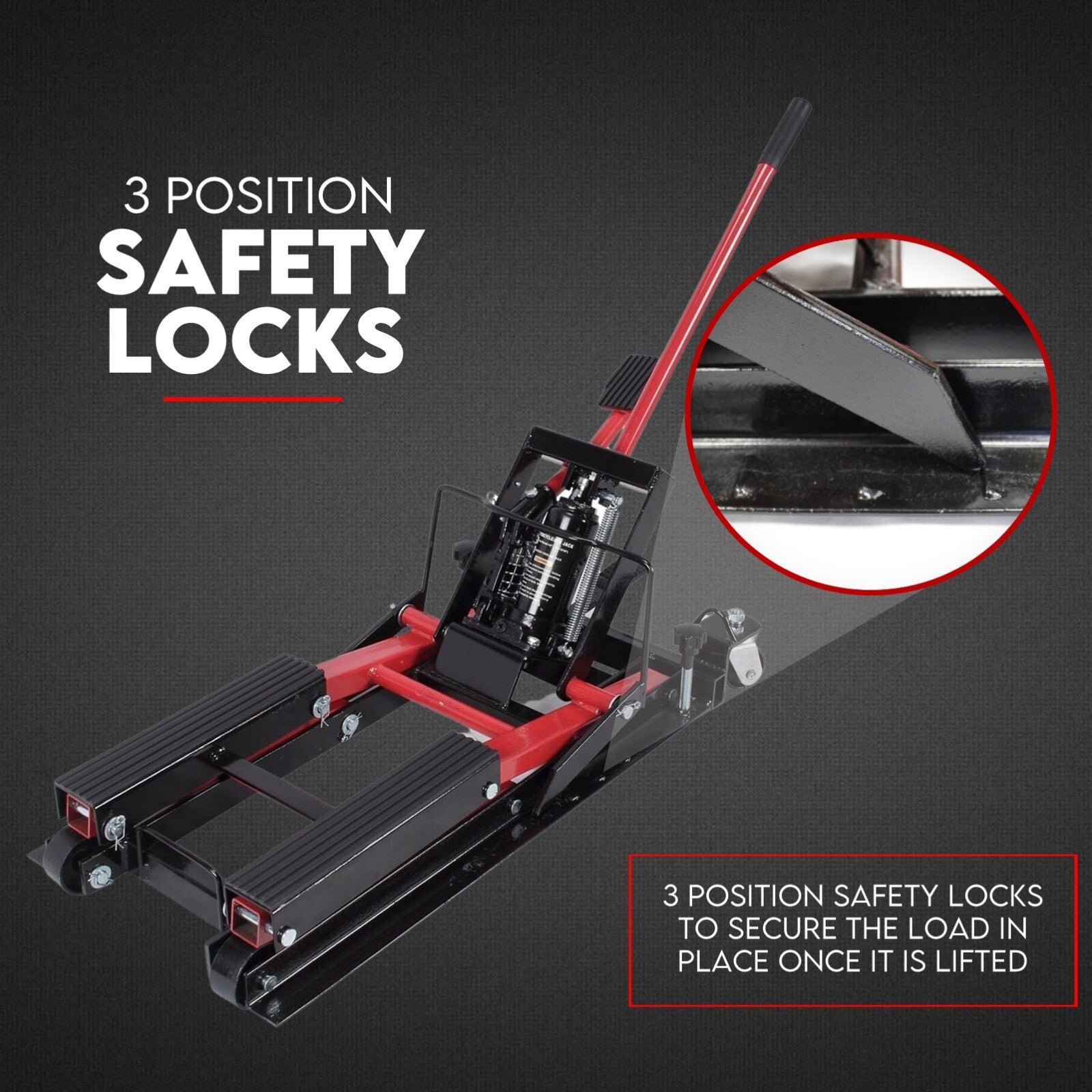 Low Profile Motorcycle ATV 680kg Motorbike Hydraulic Jack Stand Tie Down