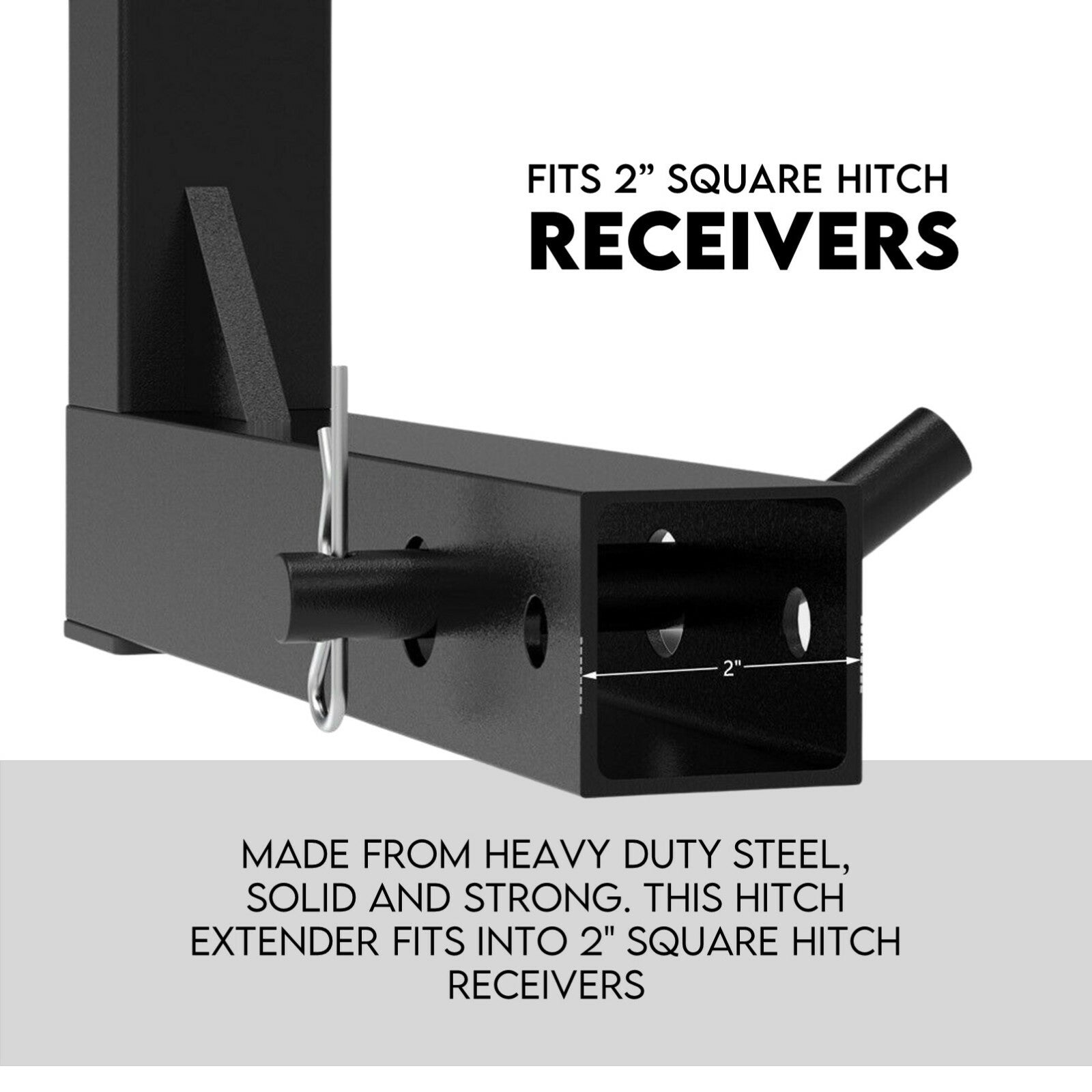 Tow Ladder 2" Tow Bar Hitch Mount Ladder Roof Rack Bar Extension Timber Kayak