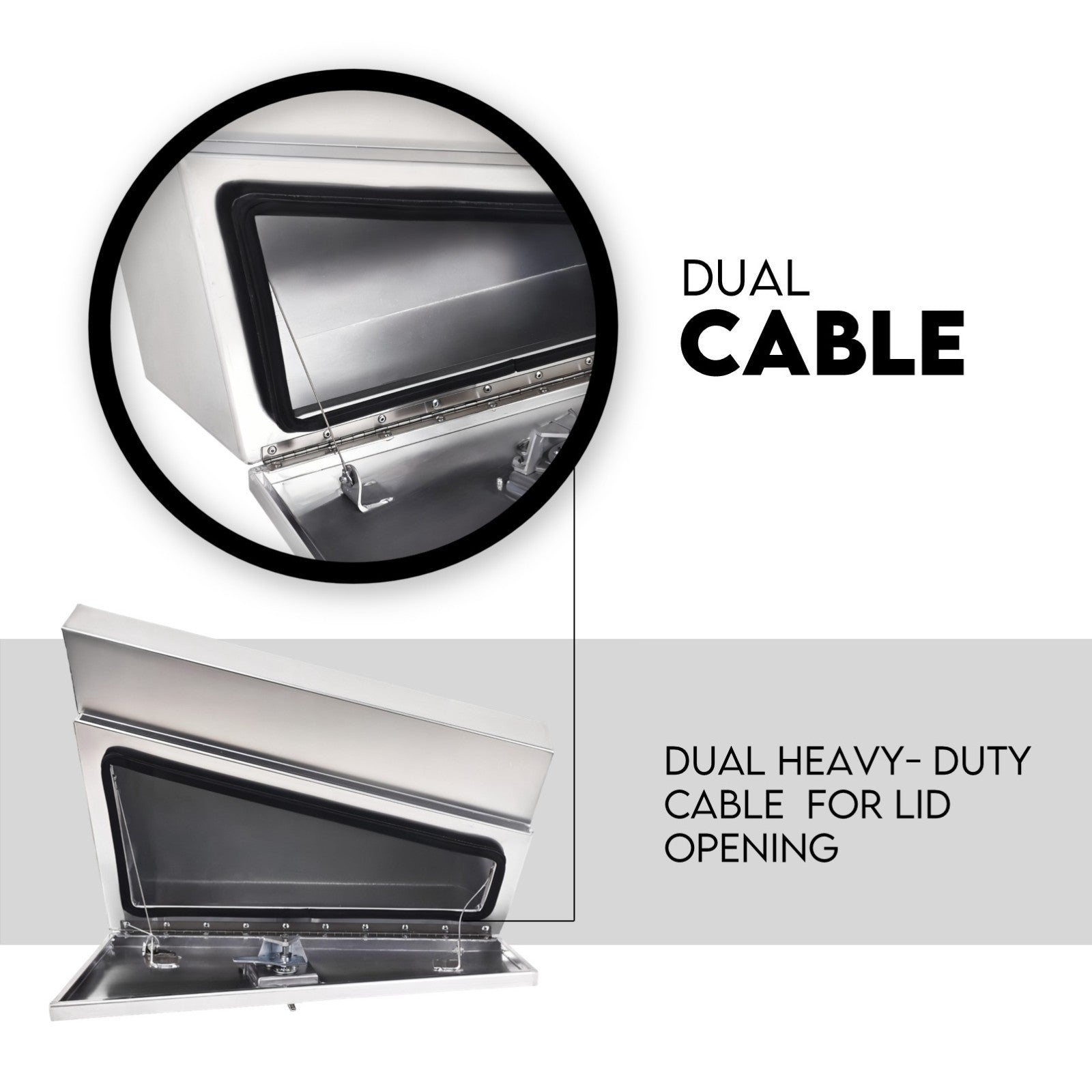 750mm Pair of Undertray Toolbox Aluminium Under Tray Underbody Tool Box Flat UTE