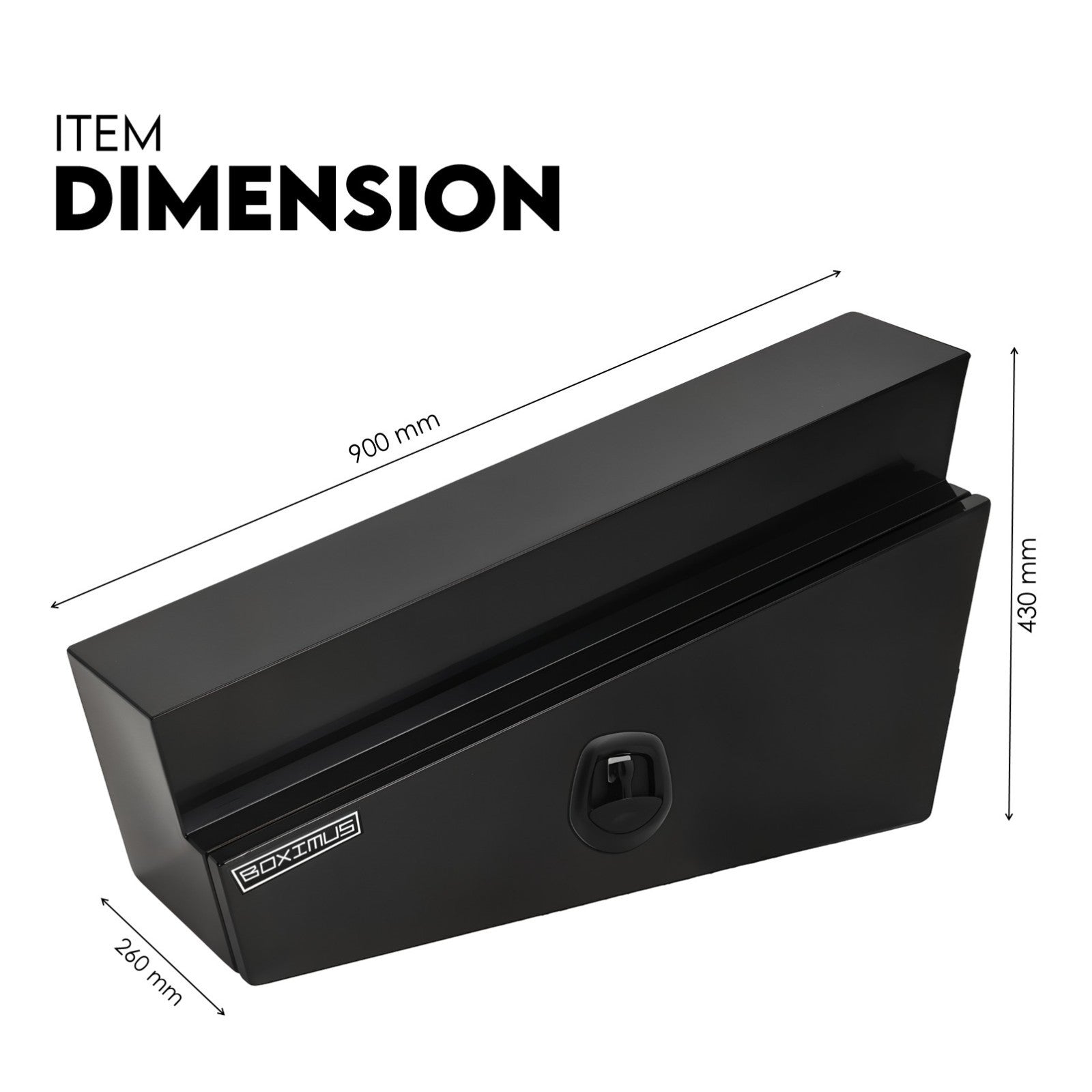 900mm Black Pair of Under Tray Undertray Tool Box Steel Underbody Toolbox Truck