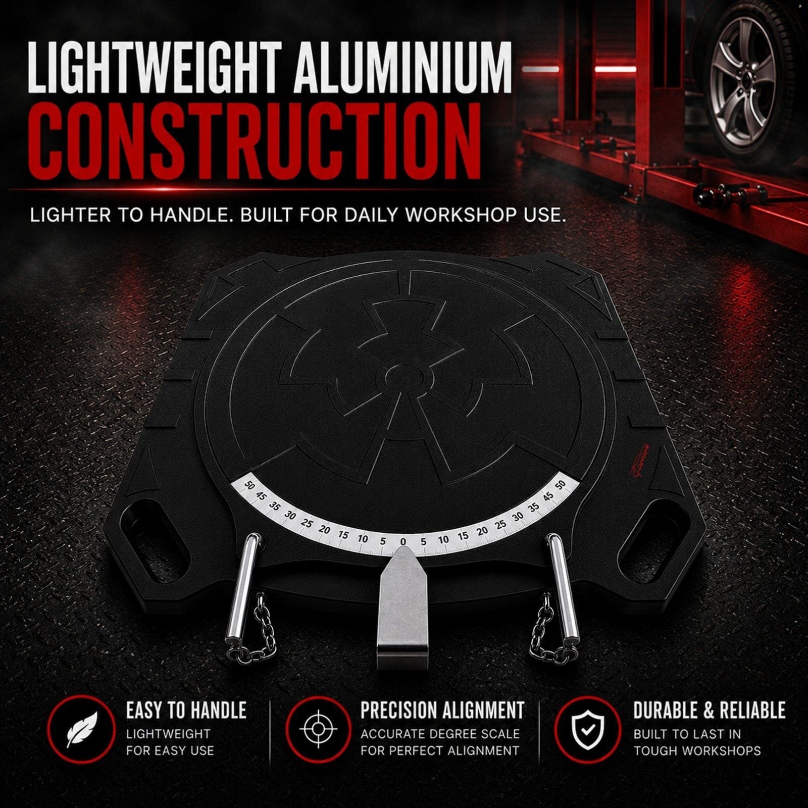 2 pc Aluminum Wheel Alignment Turntable Pair 360° Rotating Turn Plate 2 Ton