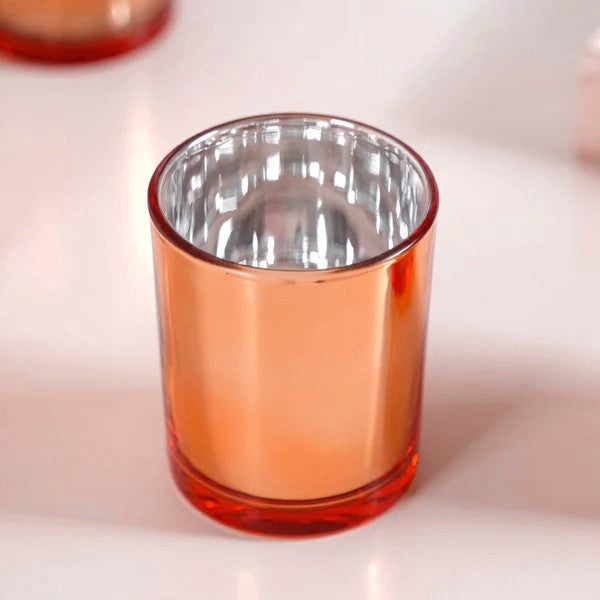 20 Pack Copper Votive Tealight Candle Holders Valentines Day Mercury Wedding Decor Glass Candlestick Party Decorations Bridal Baby Shower Event