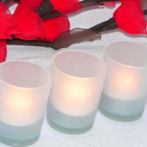 20 Pack Frosted White Glass Votive Candle Holders for Candle Making Kit Tealight Candles Cup Home Decoration