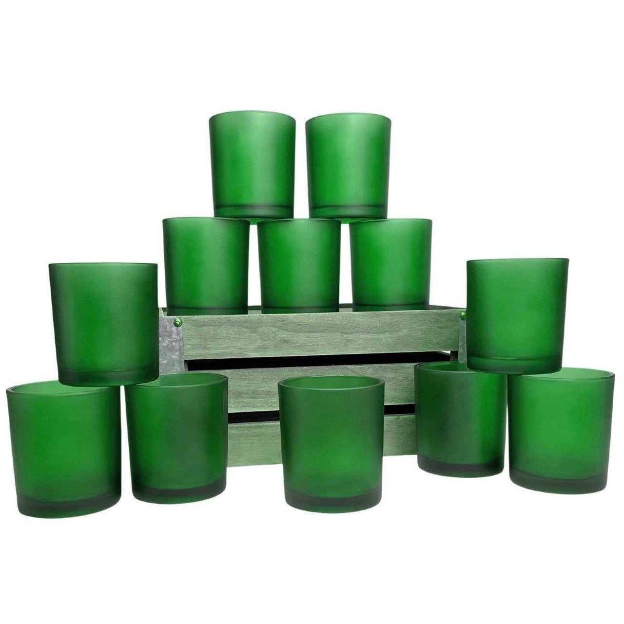 20 Pack Green Frosted Glass Votive Candle Holders Table Centreoieces Xmas Wedding Anniversary Event Recption Party Function or Home Decor