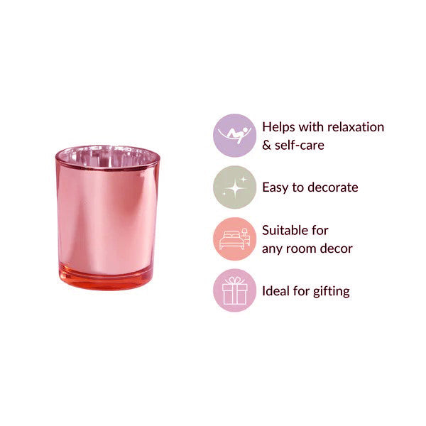 10 Pack Rose Gold Pink Votive Tealight Candle Holders Valentines Day Mercury Wedding Decor Glass Candlestick Party Decorations Bridal Baby Shower Event