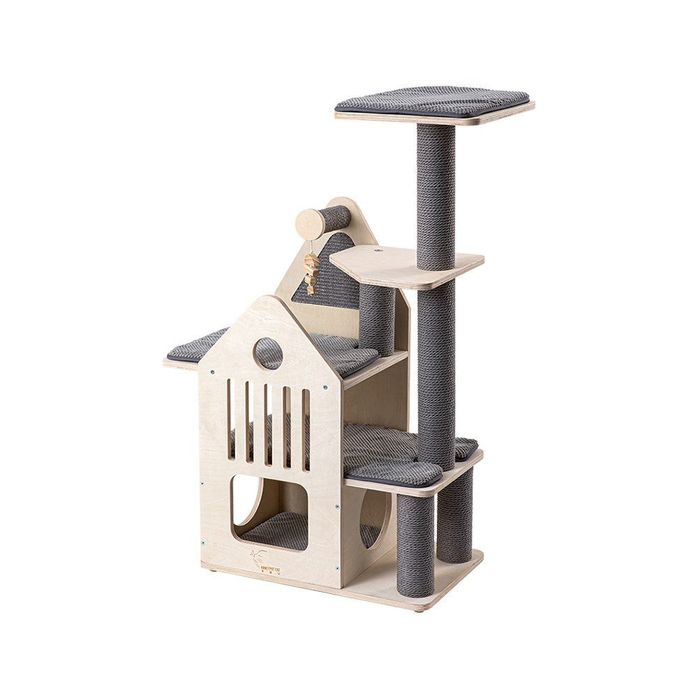 HONEYPOTCAT Deluxe Two-Level Cat Villa - 113cm