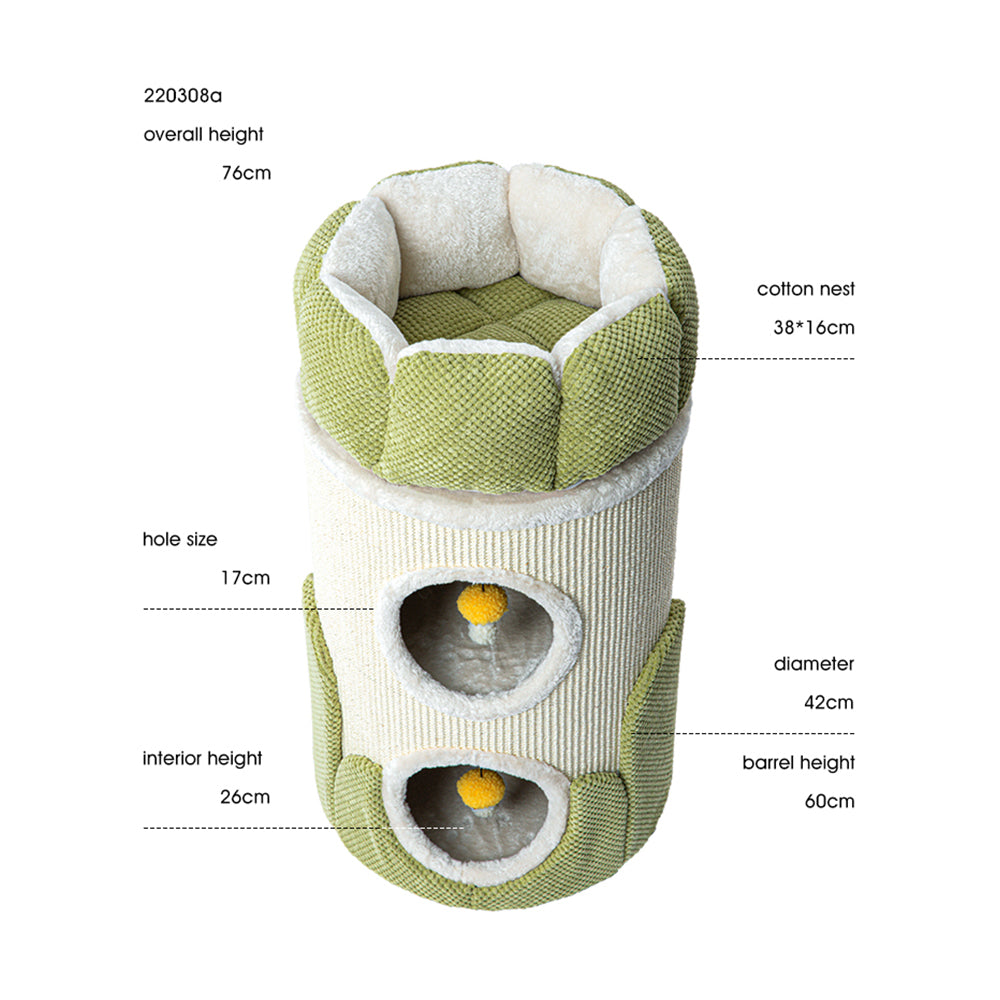 HONEYPOTCAT Arctic Snug Double Sisal Barrel - 75cm