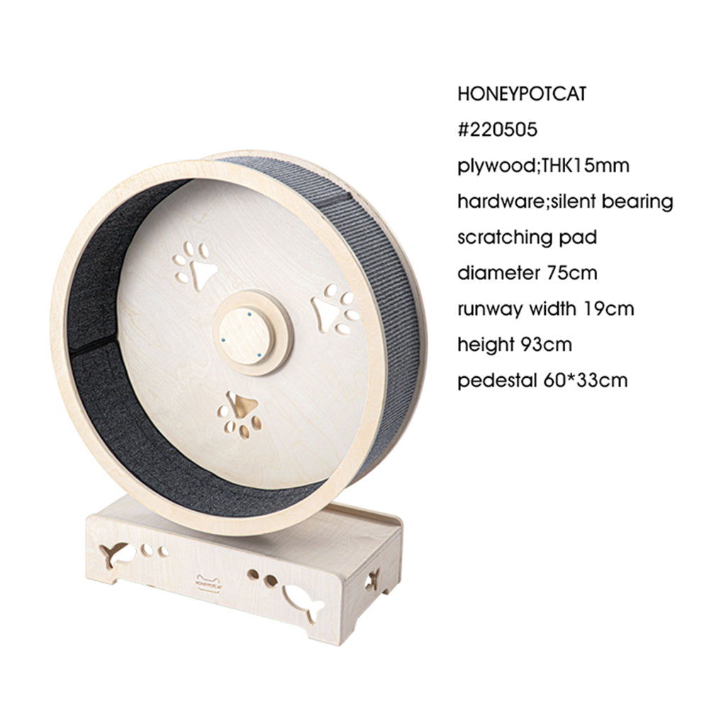 HONEYPOTCAT Fit & Fun Active Runner Wood Cat Wheel - Flex 93cm