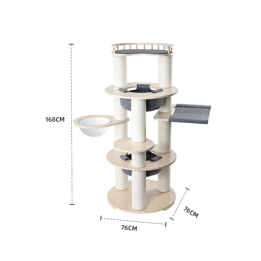 HONEYPOTCAT Harmony Wood Cat Tower - 168cm