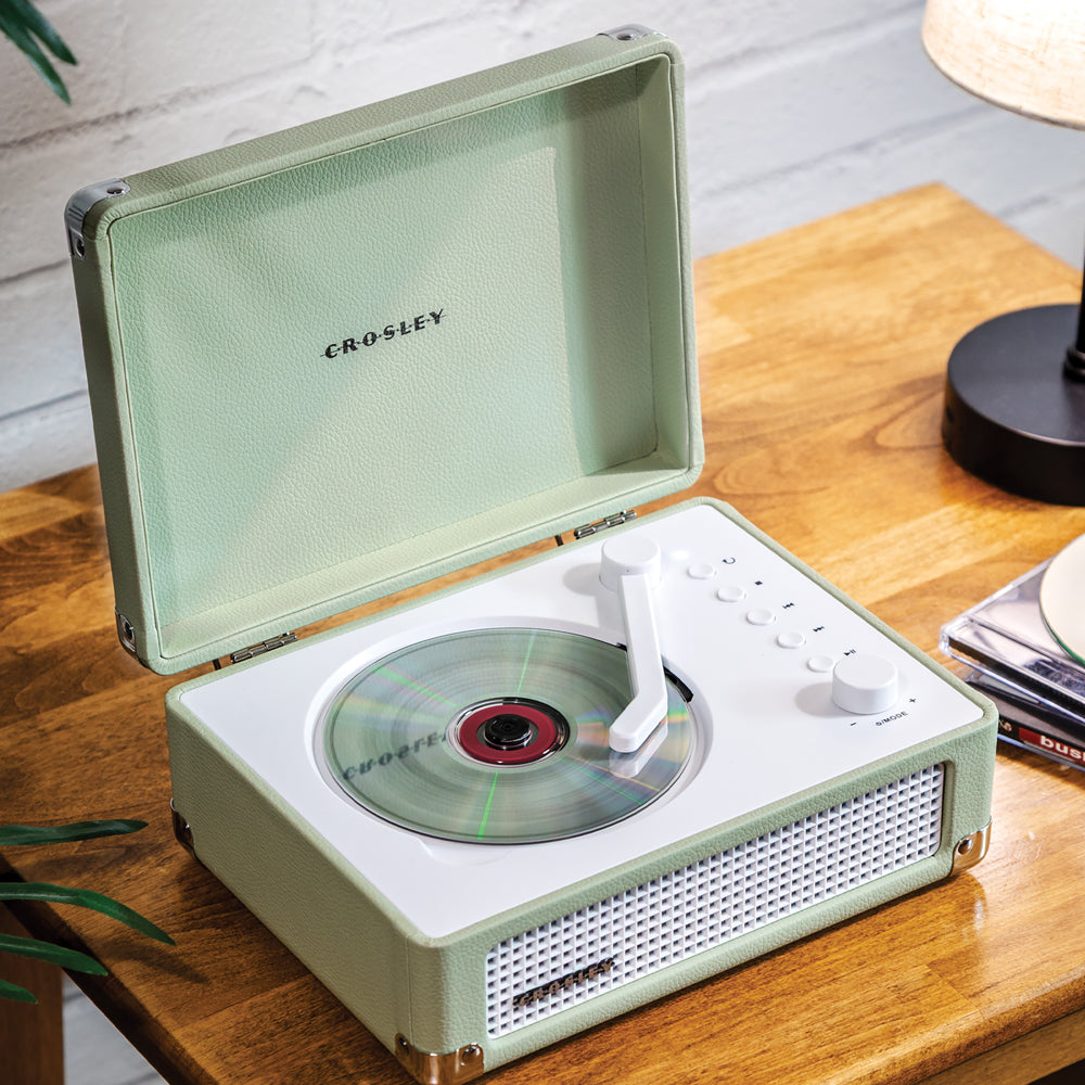 Crosley Cruiser Portable Retro CD Player with Stereo Bluetooth Speakers, FM Radio - Mint