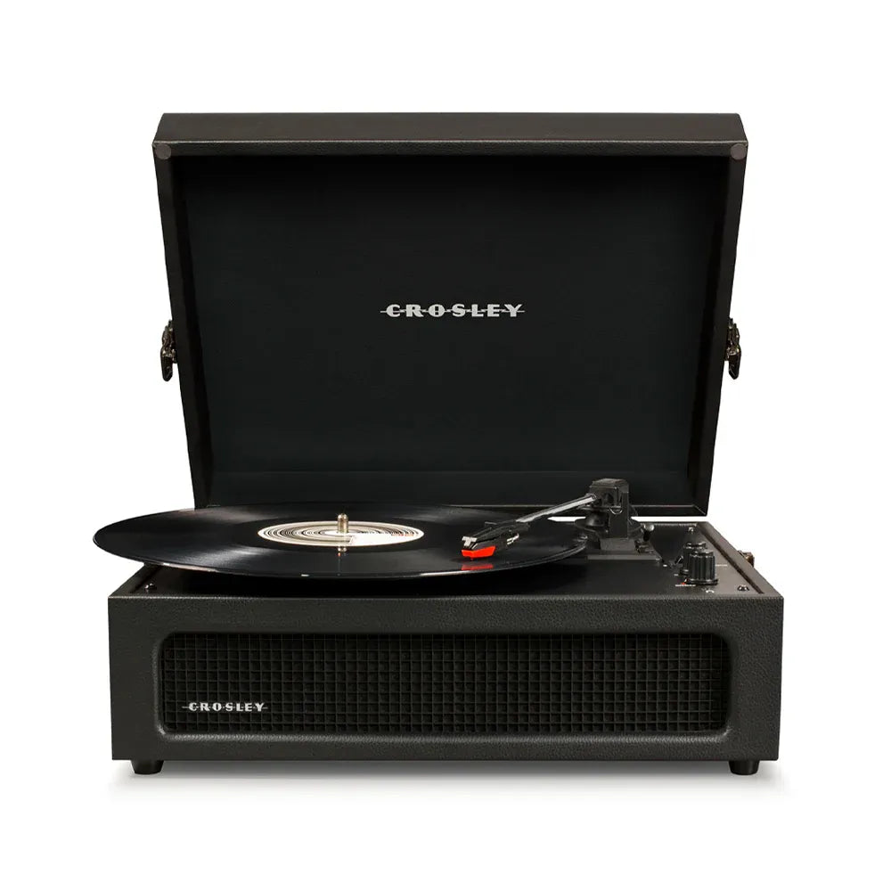 Crosley Voyager Bluetooth Portable Turntable + Crosley Asheville Stand Bundle - Black