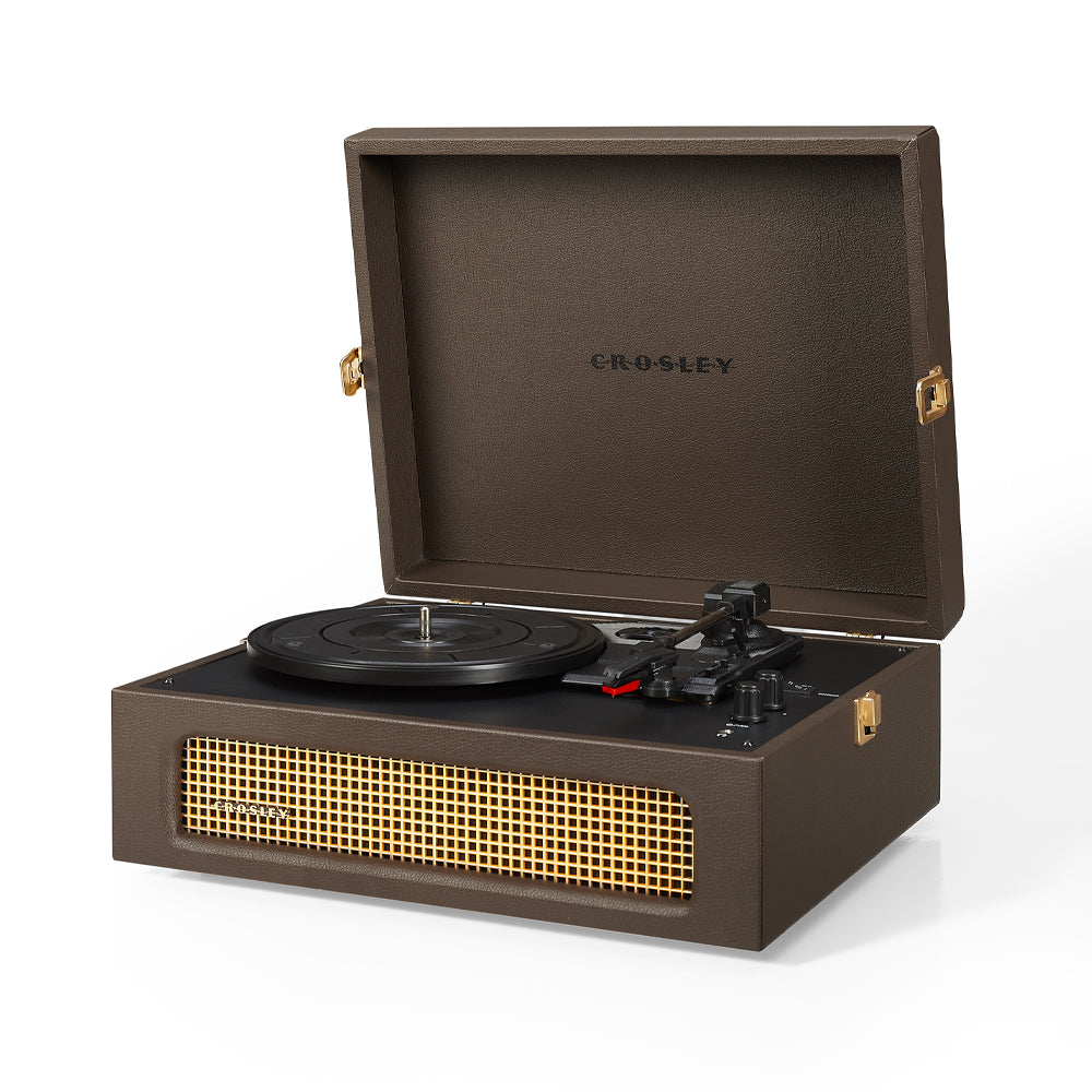 Crosley Voyager Bluetooth Portable Turntable - Cocoa + Bundled Majority D40X Bluetooth Speakers - Black