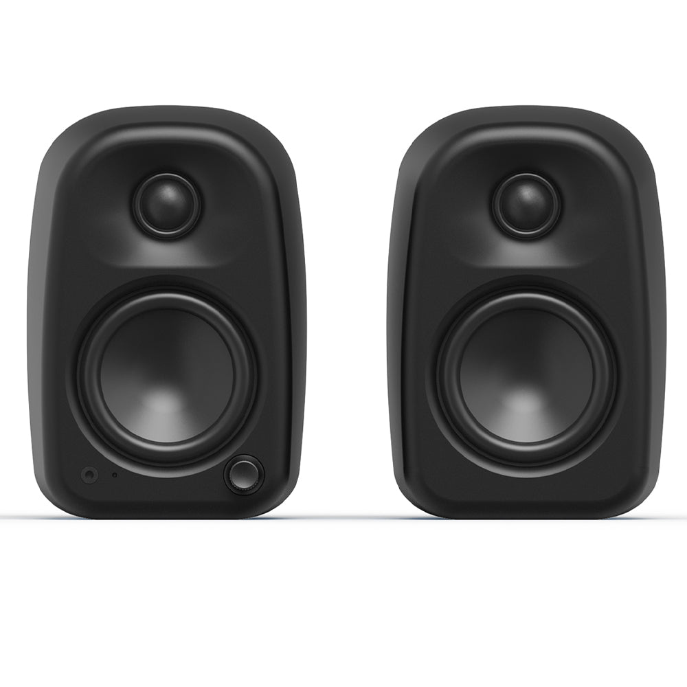 Kanto UKI 100W Desktop Speakers with Bluetooth, USB-C, Headphone out, Onyx (Matte Black), Pair
