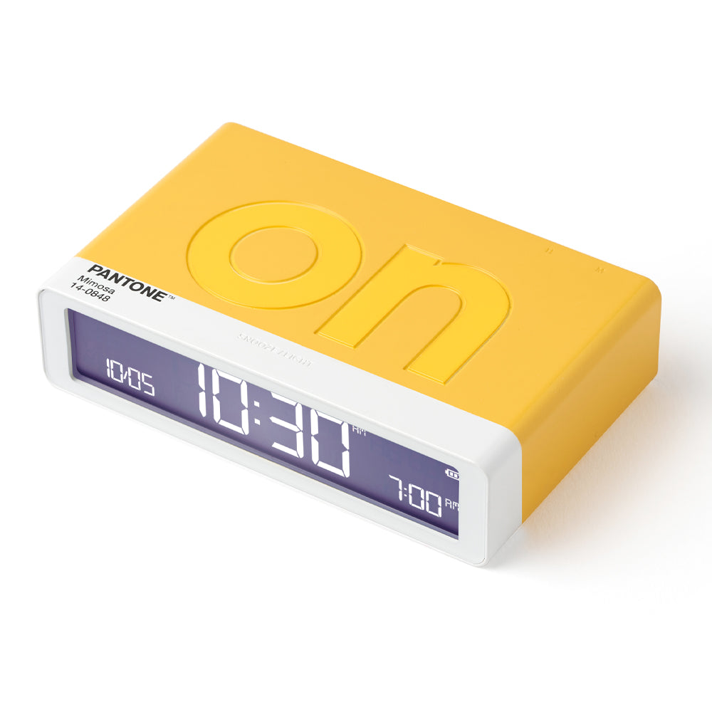 Lexon GIFT Set PANTONE - Includes Mino+ Mini Speaker, Flip Classic Clock, Mina M Lamp, Thykho 3 Speaker - Yellow