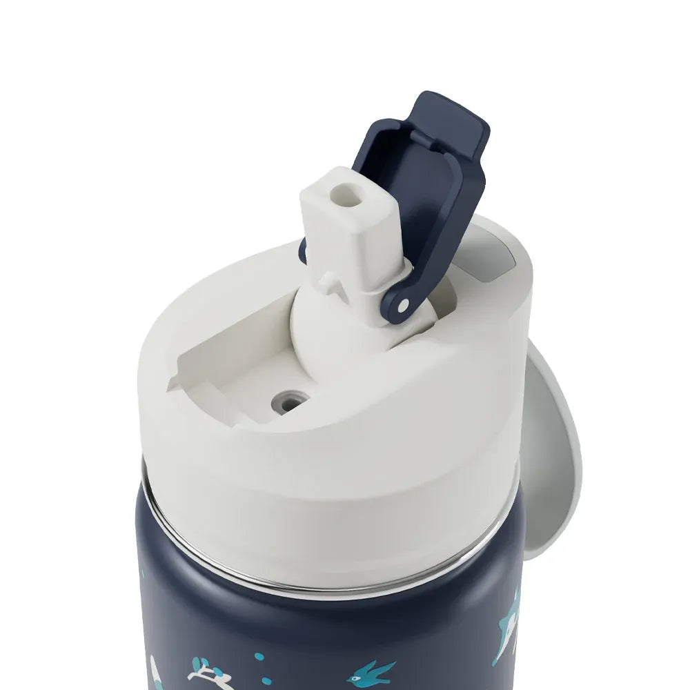 Monbento Twisty Kids Water Bottle with Snack Container- Wolf