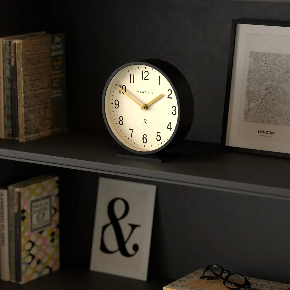 Newgate Q Mantel Clock-Black