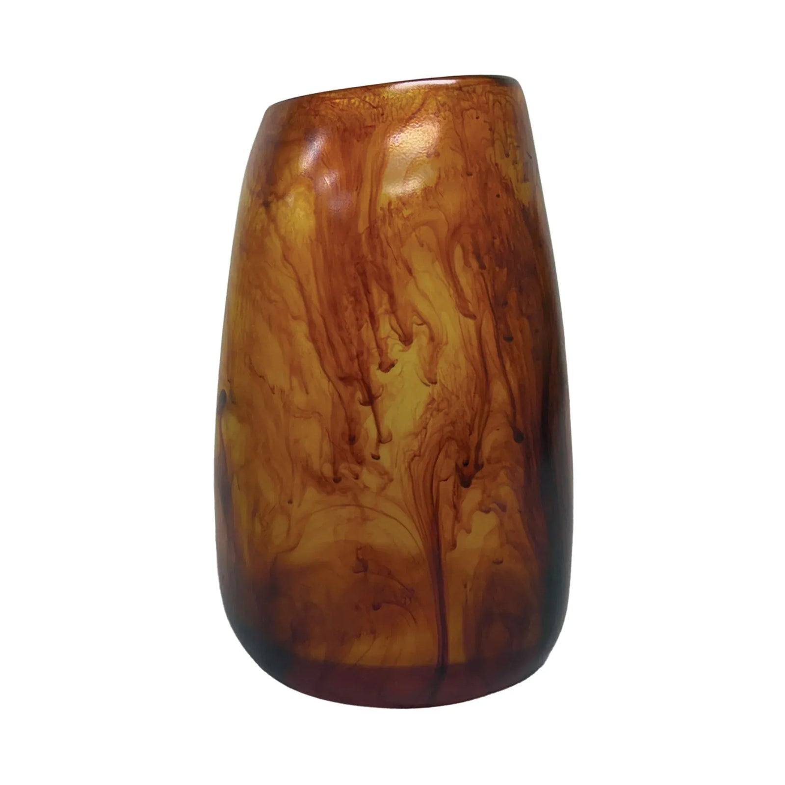Urban Attitude RACH Large Vase Height 25.5cm, Width 17cm, Opening 6cm x 9cm - Burnt Amber