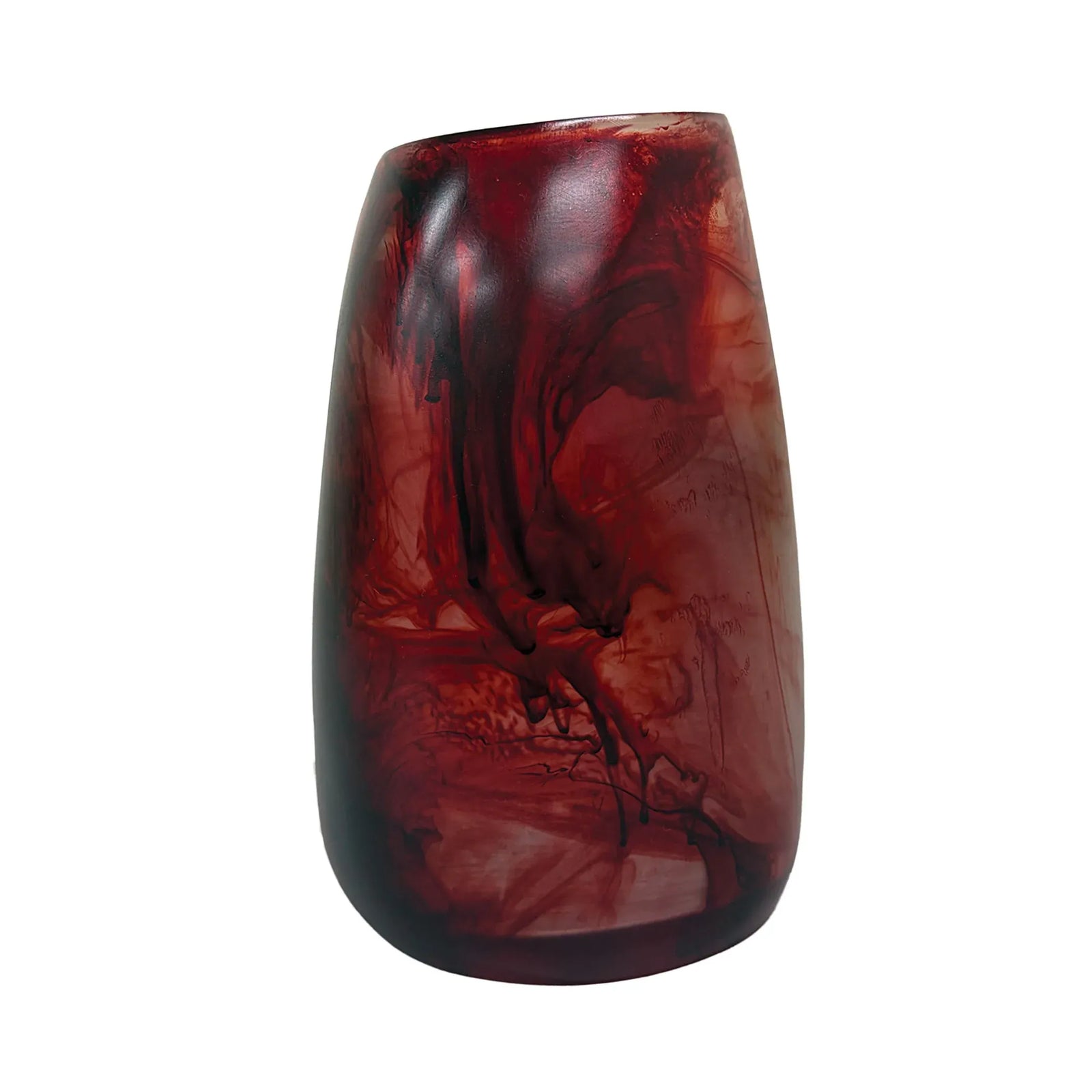 Urban Attitude RACH Large Vase Height 25.5cm, Width 17cm, Opening 6cm x 9cm - Berry Red