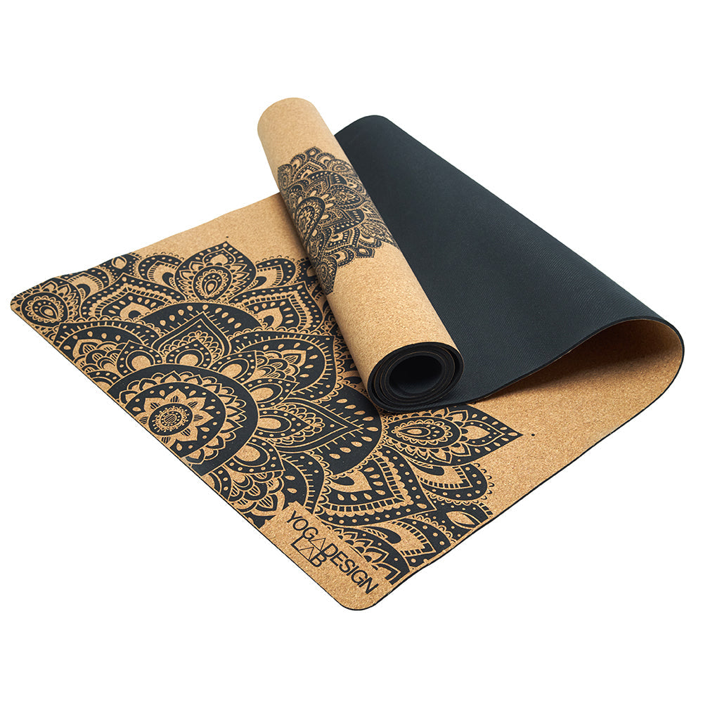 Yoga Design Lab Cork Yoga Mat 3.5mm Mandala Black