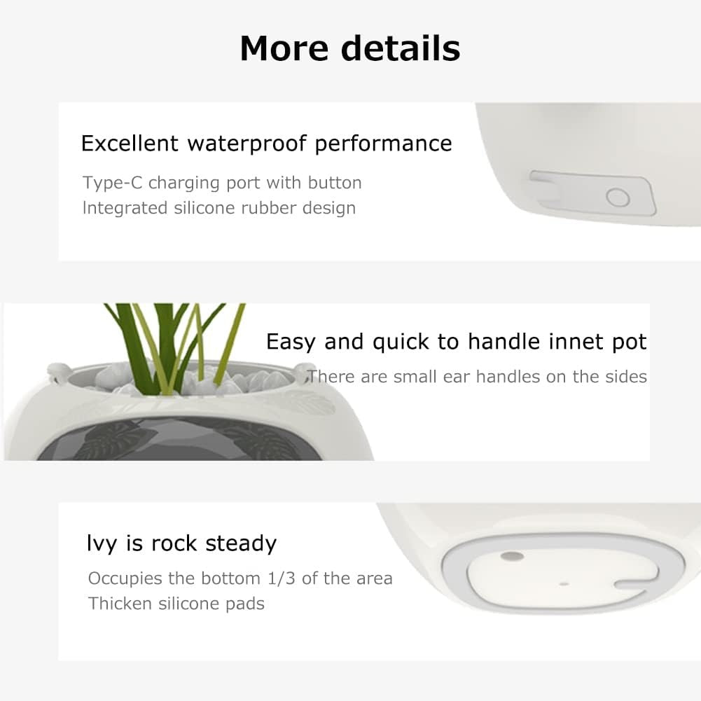 Intelligent Flower Pot, Electronic Bud, Maintenance Plant Assistant, Fun Interactive Flower Pot, Indoor Green Planting Monitoring, LCD Screen Display, Cell Phone APP Connection (Pink)