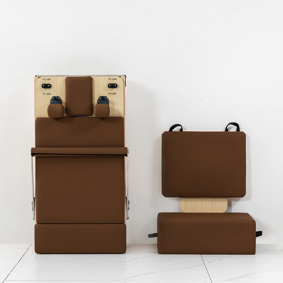 Lifespan Fitness Contour Folding Wooden Pilates Reformer Machine Set (Espresso)