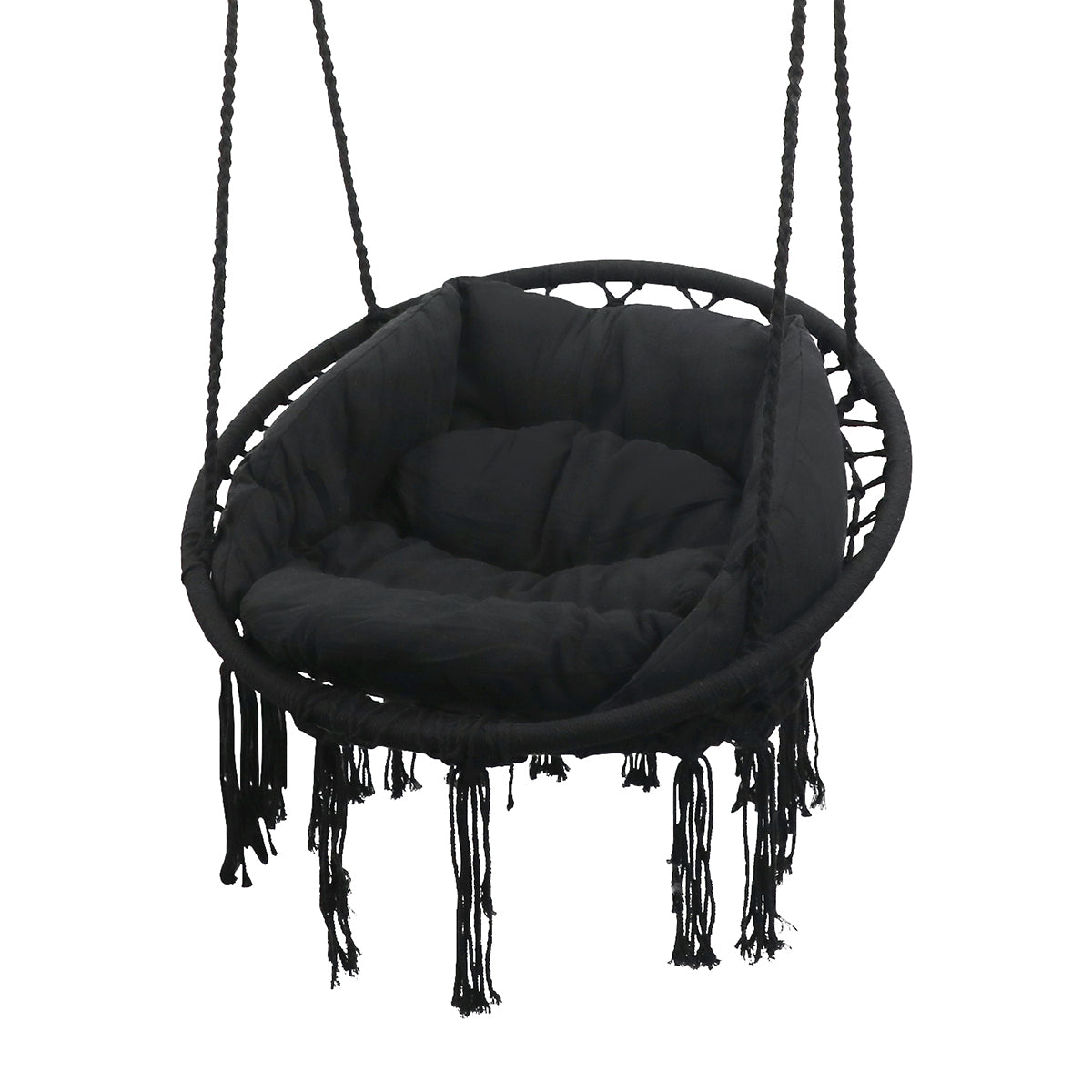 Lifespan Kids Hammock Hanging Swing Chair with Cushions in Black