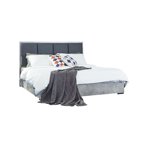 King Bed Frame Fabric Upholstery in Cement Colour