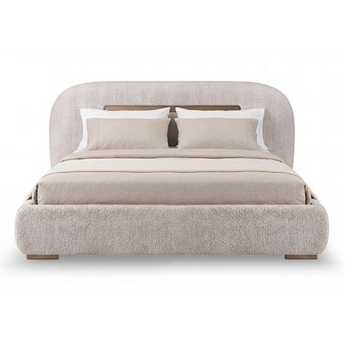 King Fabric Upholstered Bed with Metal Frame
