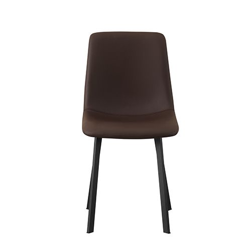 6X Dining Chair Leather Red Brown Colour