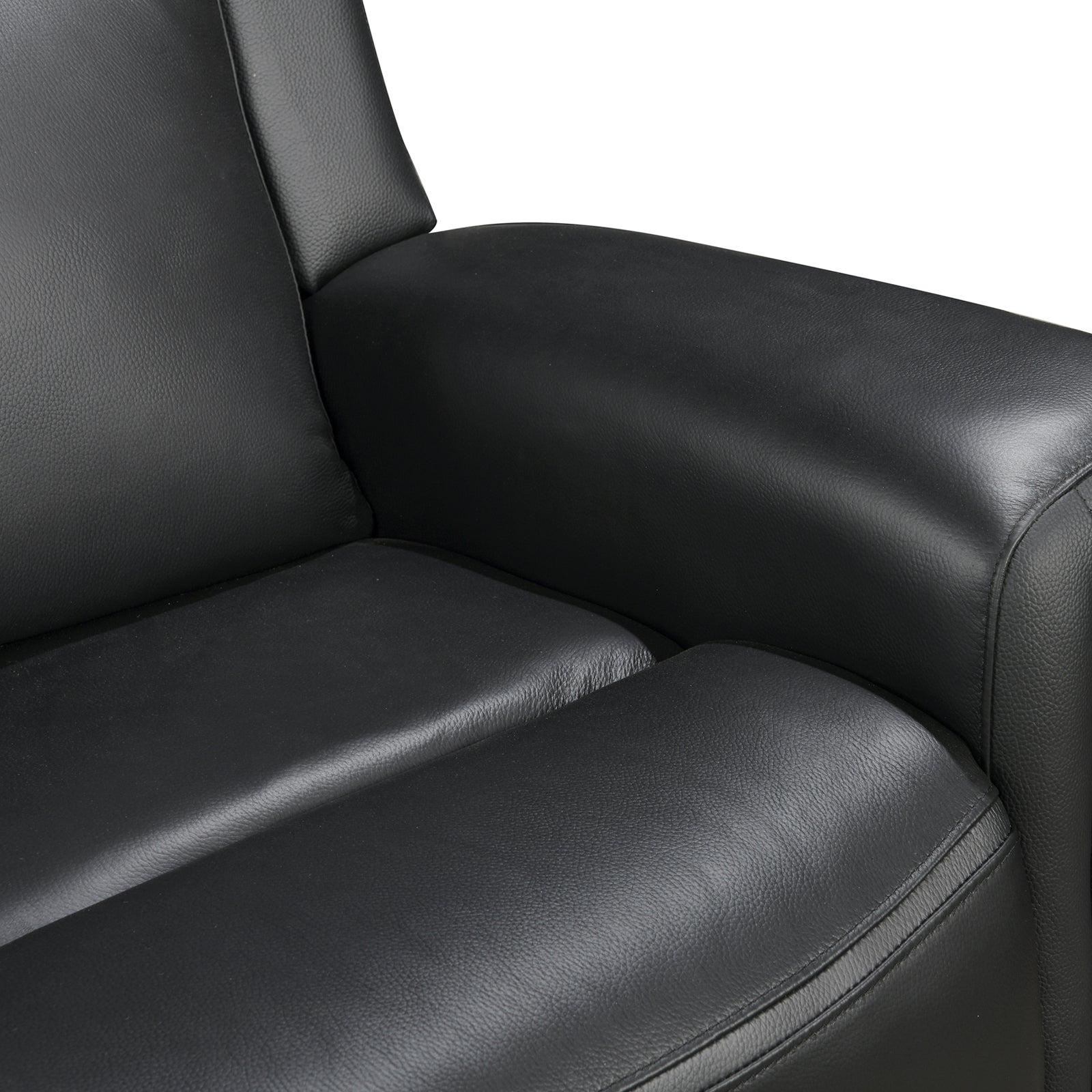 2 Seater Electric Leather/PVC Black Recliner