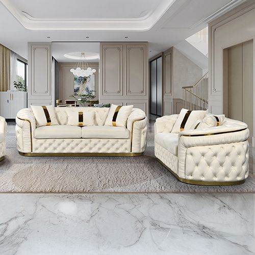 3+2 Seater Sofa Set Beige Velvet Fabric